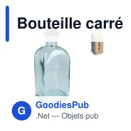 Bouteille carrée personnalisable 1 L en verre recyclé avec logo - InSideOut ReuuZ - Miniature 1