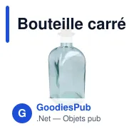 Bouteille carrée personnalisable 1 L en verre recyclé avec logo - InSideOut ReuuZ - Miniature 2