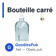 Bouteille carrée personnalisable 500 ml en verre recyclé avec logo - InSideOut ReuuZ - Miniature 1