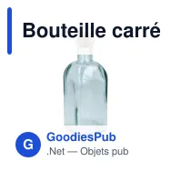 Bouteille carrée personnalisable 500 ml en verre recyclé avec logo - InSideOut ReuuZ - Miniature 2