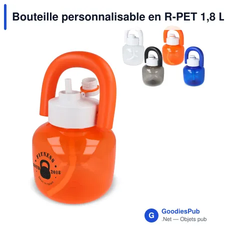 Bouteille personnalisable en R-PET 1,8 L avec logo - Hi-lou
