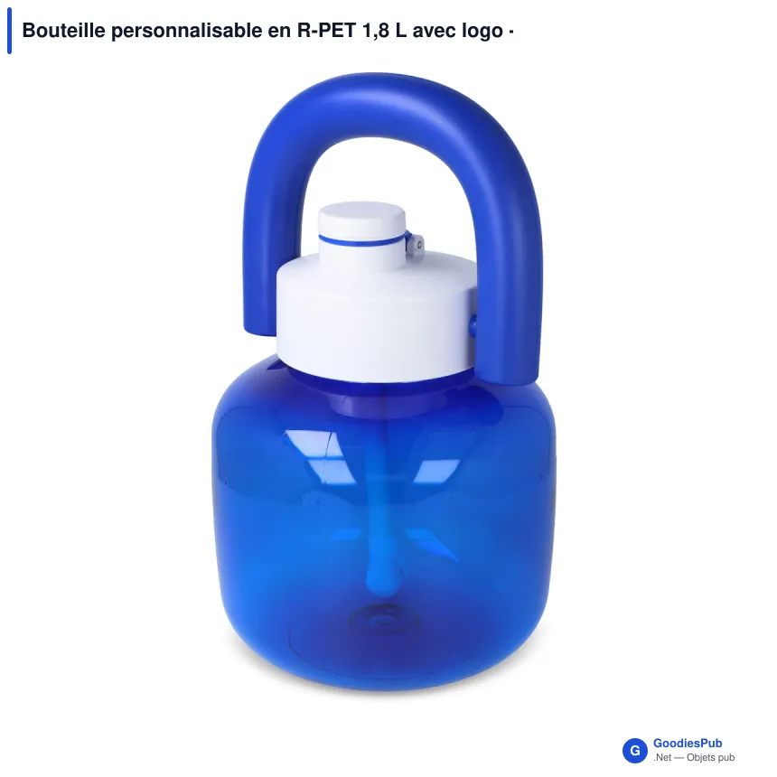 Bouteille personnalisable en R-PET 1,8 L avec logo - Hi-lou - Image 2