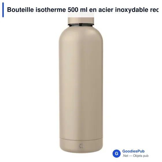 Bouteille isotherme personnalisable 500 ml en acier inoxydable recycléavec logo - Image 6