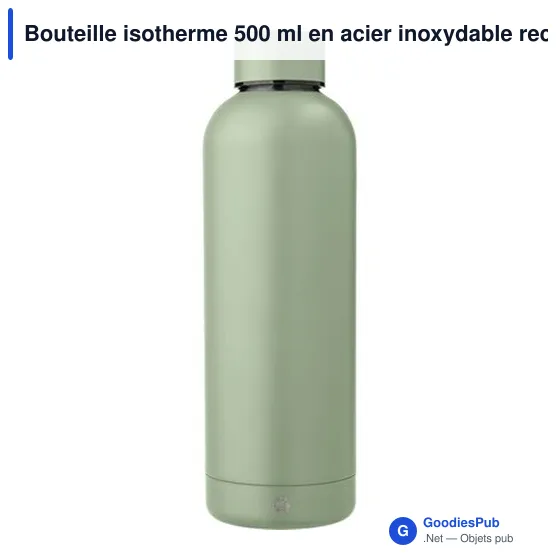 Bouteille isotherme personnalisable 500 ml en acier inoxydable recycléavec logo - Image 8