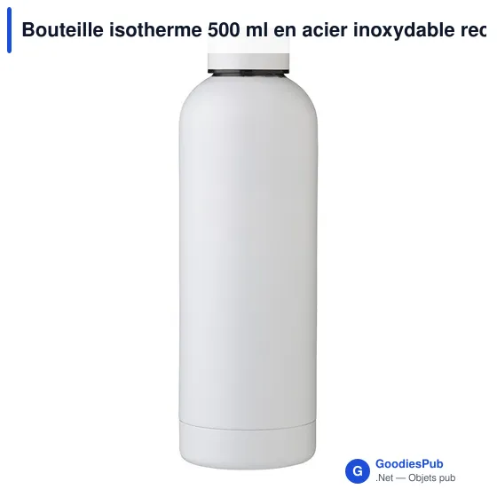Bouteille isotherme personnalisable 500 ml en acier inoxydable recycléavec logo - Image 9
