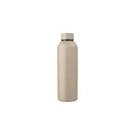 Variante beige - Bouteille isotherme personnalisable 500 ml en acier inoxydable recycléavec logo