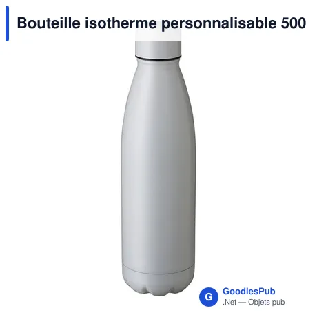 Bouteille isotherme personnalisable 500 ml avec logo - Noir