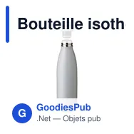 Bouteille isotherme personnalisable 500 ml avec logo - Noir - Miniature 2