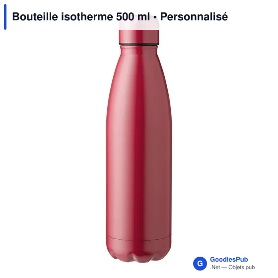Bouteille isotherme personnalisable 500 ml avec logo - Noir - Image 12