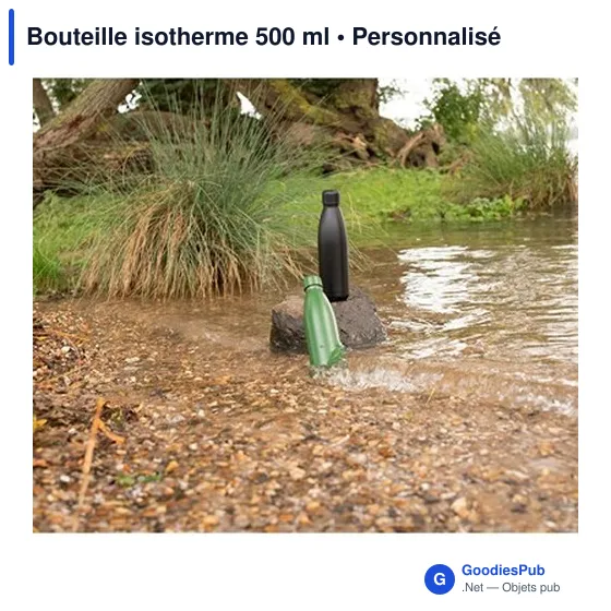 Bouteille isotherme personnalisable 500 ml avec logo - Noir - Image 3