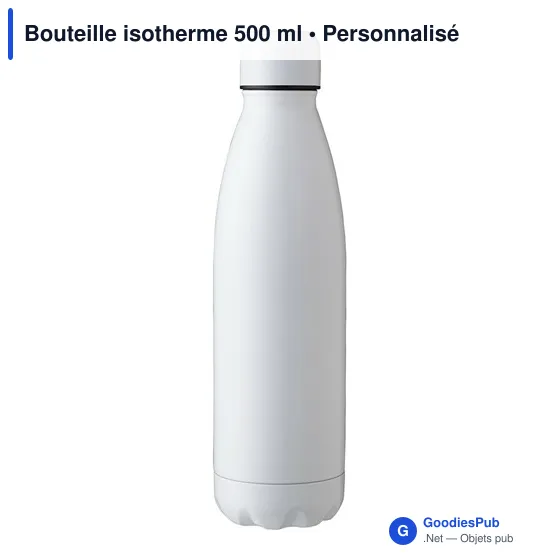 Bouteille isotherme personnalisable 500 ml avec logo - Noir - Image 4