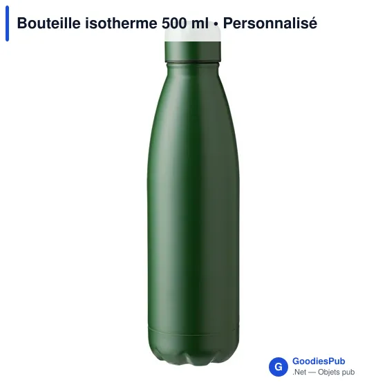 Bouteille isotherme personnalisable 500 ml avec logo - Noir - Image 8