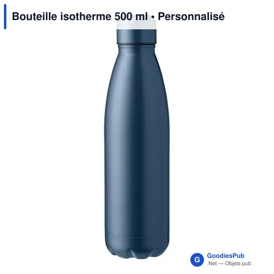 Bouteille isotherme personnalisable 500 ml avec logo - Noir - Image 10