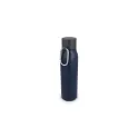 Variante Bleu foncé - Bouteille isotherme personnalisable finition mate 600 ml avec logo - Mousqueton