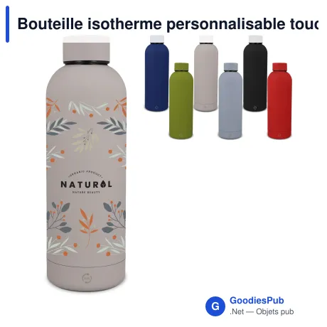 Bouteille isotherme personnalisable toucher doux 500 ml avec logo - Alchemy
