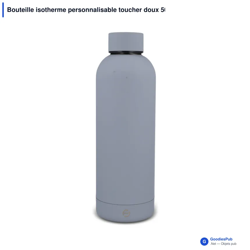Bouteille isotherme personnalisable toucher doux 500 ml avec logo - Alchemy - Image 3