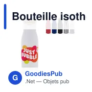 Bouteille isotherme personnalisable 500 ml avec logo - Couvercle bambou - Miniature 1