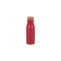 Variante Rouge foncé - Bouteille isotherme personnalisable 500 ml avec logo - Couvercle bambou