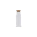 Variante Blanc - Bouteille isotherme personnalisable 500 ml avec logo - Couvercle bambou