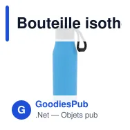 Bouteille isotherme personnalisable 600 ml à dragonne avec logo - Inox - Miniature 2