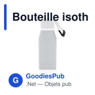 Bouteille isotherme personnalisable 600 ml à dragonne avec logo - Inox - Miniature 3