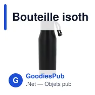 Bouteille isotherme personnalisable 600 ml à dragonne avec logo - Inox - Miniature 4