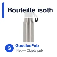 Bouteille isotherme personnalisable 600 ml à dragonne avec logo - Inox - Miniature 5