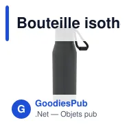 Bouteille isotherme personnalisable 600 ml à dragonne avec logo - Inox - Miniature 6