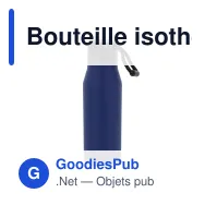 Bouteille isotherme personnalisable 600 ml à dragonne avec logo - Inox - Miniature 7