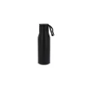 Variante Noir - Bouteille isotherme personnalisable 600 ml à dragonne avec logo - Inox