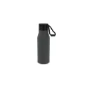 Variante Gris foncé - Bouteille isotherme personnalisable 600 ml à dragonne avec logo - Inox