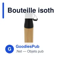 Bouteille isotherme personnalisable 500 ml à dragonne avec logo - Extérieur bambou - Miniature 2