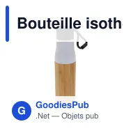 Bouteille isotherme personnalisable 500 ml à dragonne avec logo - Extérieur bambou - Miniature 3