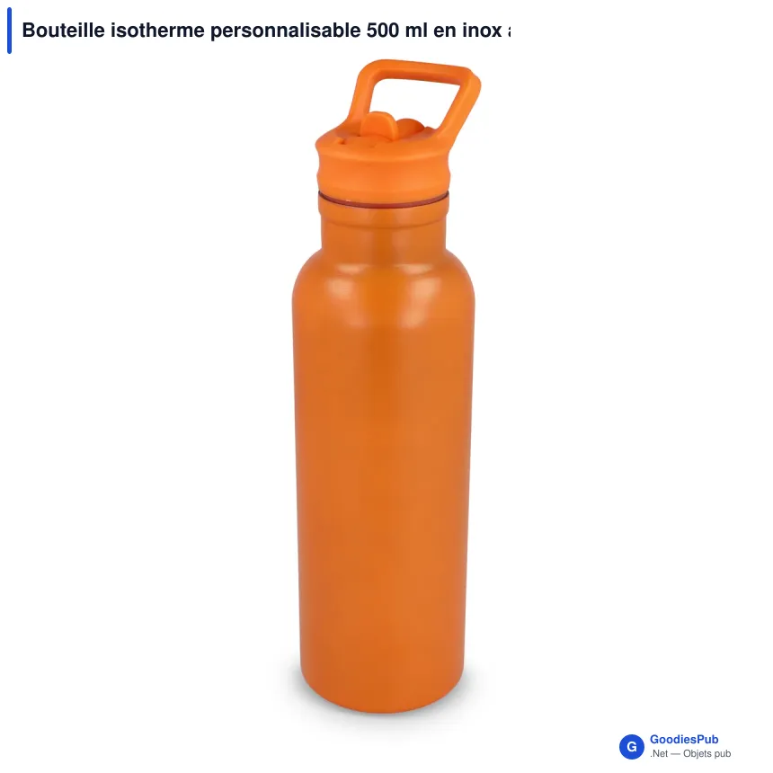 Bouteille isotherme personnalisable 500 ml en inox avec logo - Dario - Image 5