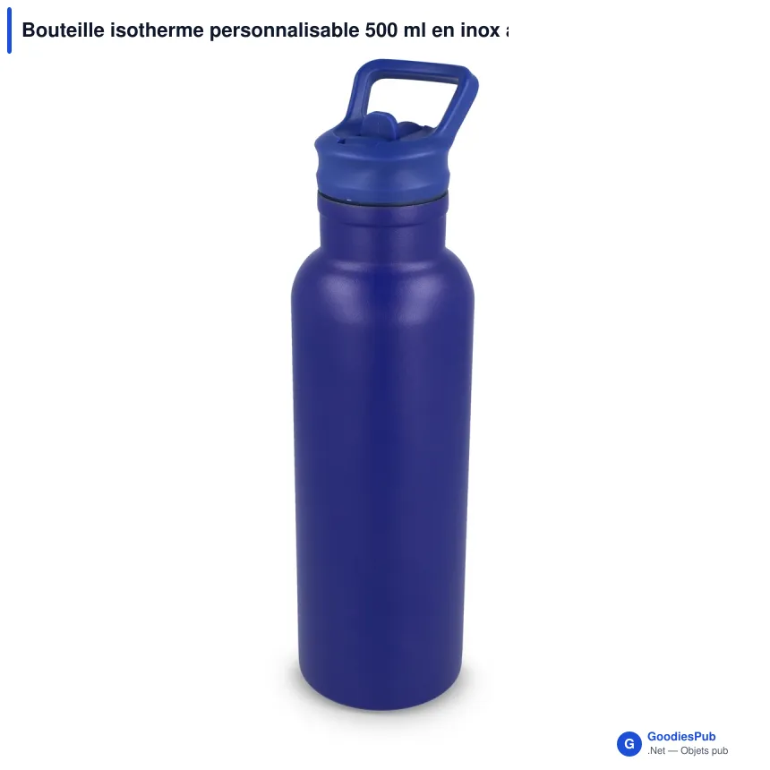 Bouteille isotherme personnalisable 500 ml en inox avec logo - Dario - Image 6