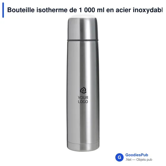 Bouteille isotherme personnalisable 1 000 ml avec logo - Quentin - Image 6