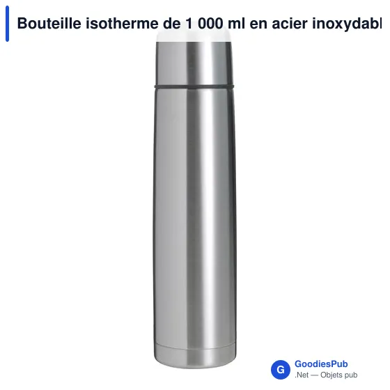 Bouteille isotherme personnalisable 1 000 ml avec logo - Quentin - Image 10