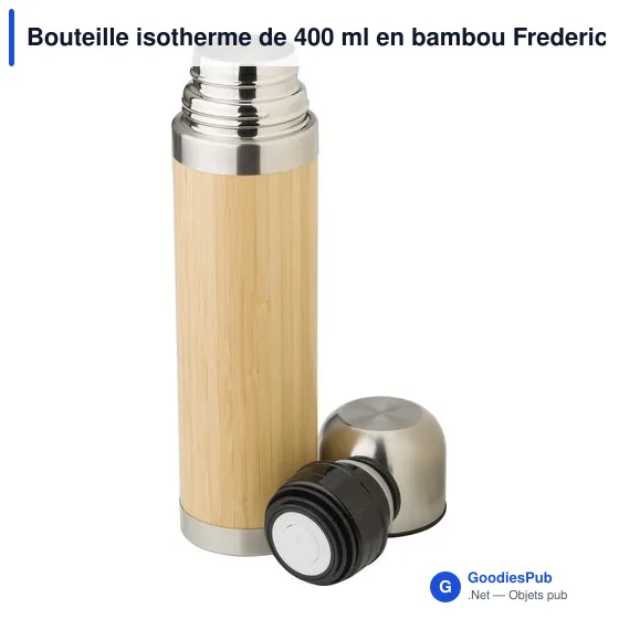 Bouteille isotherme personnalisable en bambou 400 ml - Fredericoavec logo - Image 3