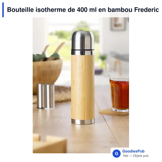 Bouteille isotherme personnalisable en bambou 400 ml - Fredericoavec logo - Image 4