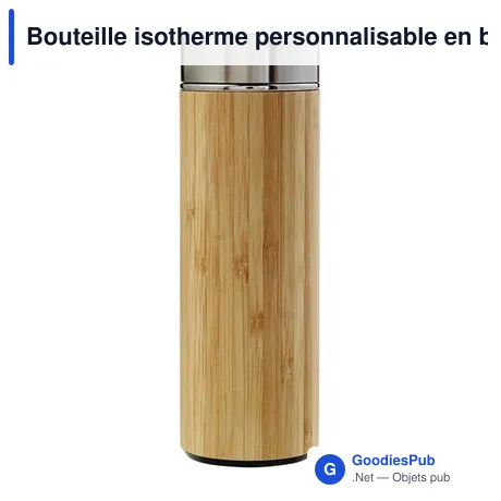 Bouteille isotherme personnalisable en bambou Yara avec logo