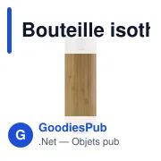 Bouteille isotherme personnalisable en bambou Yara avec logo - Miniature 2