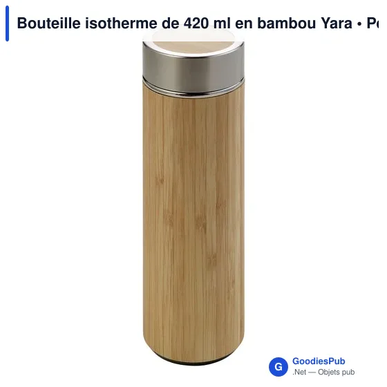 Bouteille isotherme personnalisable en bambou Yara avec logo - Image 2