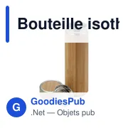 Bouteille isotherme personnalisable en bambou Yara avec logo - Miniature 3