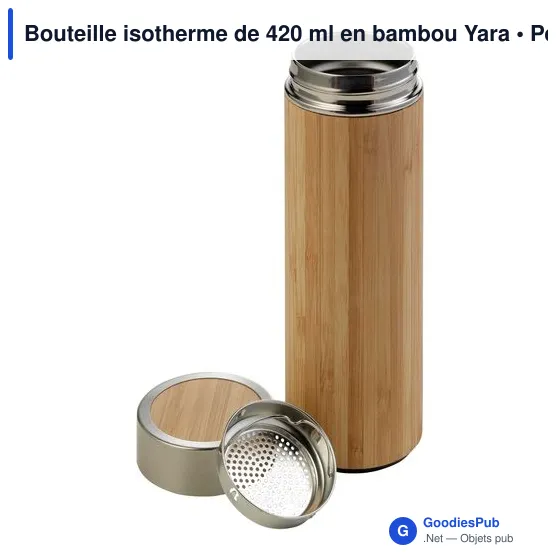 Bouteille isotherme personnalisable en bambou Yara avec logo - Image 3