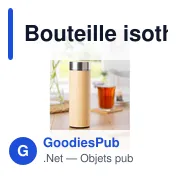 Bouteille isotherme personnalisable en bambou Yara avec logo - Miniature 4