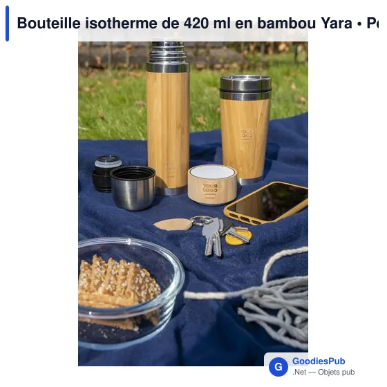Bouteille isotherme personnalisable en bambou Yara avec logo - Image 5