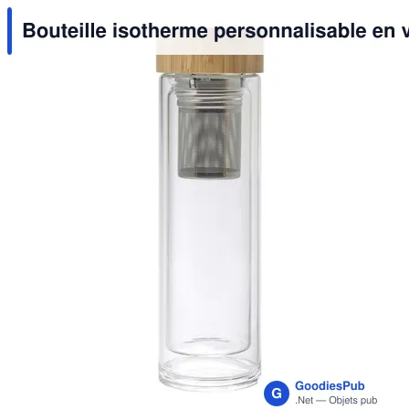 Bouteille isotherme personnalisable en verre Vicente avec logo