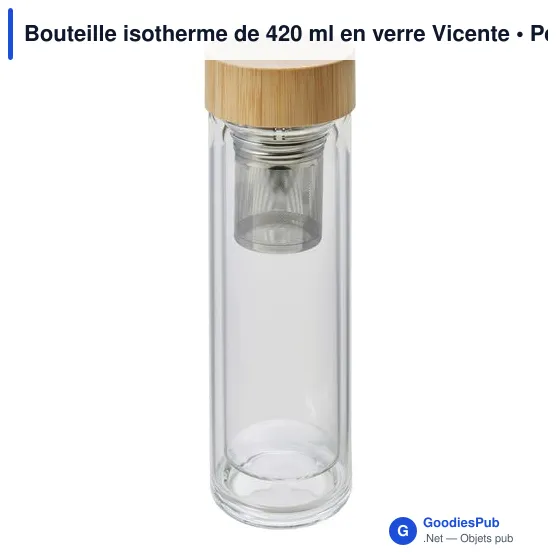 Bouteille isotherme personnalisable en verre Vicente avec logo - Image 2