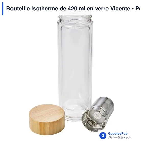 Bouteille isotherme personnalisable en verre Vicente avec logo - Image 3