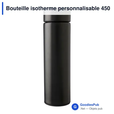 Bouteille isotherme personnalisable 450 ml en acier inoxydable - Maryavec logo